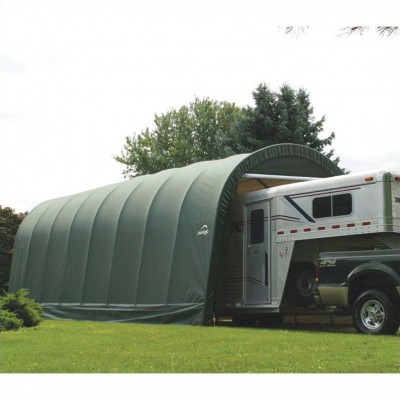 15' x 28' x 12' Round Style Shelter, Green   554798057